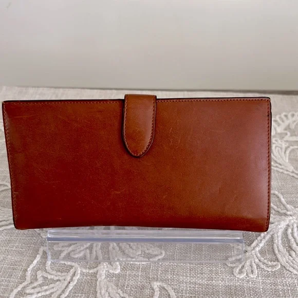 Ralph Lauren Authentic Ricky Collection Brown Leather Long Wallet With COA - Picture 3 of 16